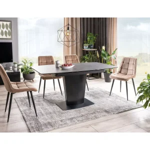 Krzesło chic velvet czarny stelaż / beż bluvel 28