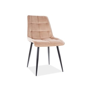 Krzesło chic velvet czarny stelaż / beż bluvel 28