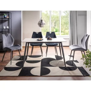 Krzesło arco velvet czarny stelaż/szary bluvel 14