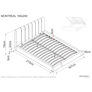 łóżko montreal velvet 160x200 kolor szary tap.192