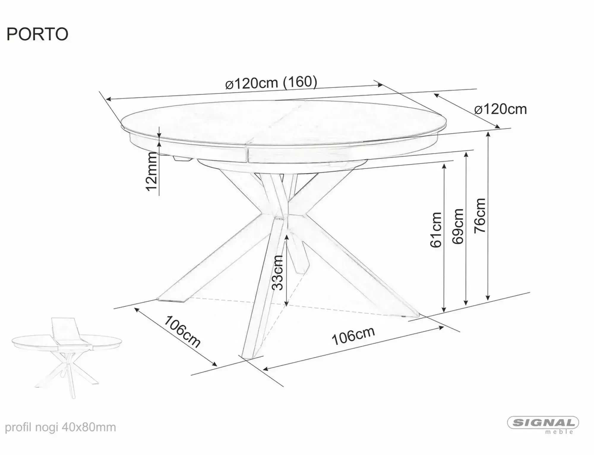 Stół porto ceramic