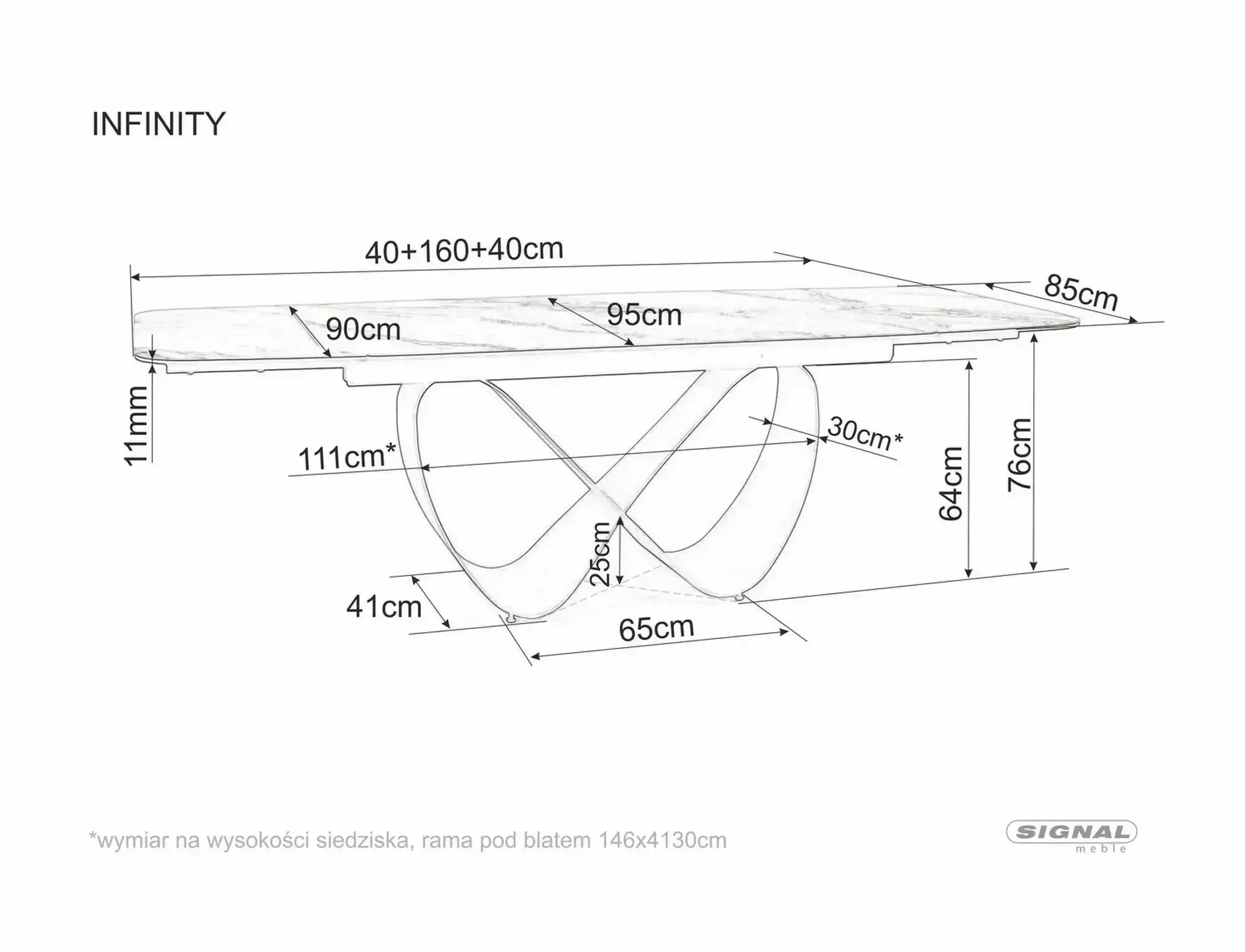 Stół infinity ceramic