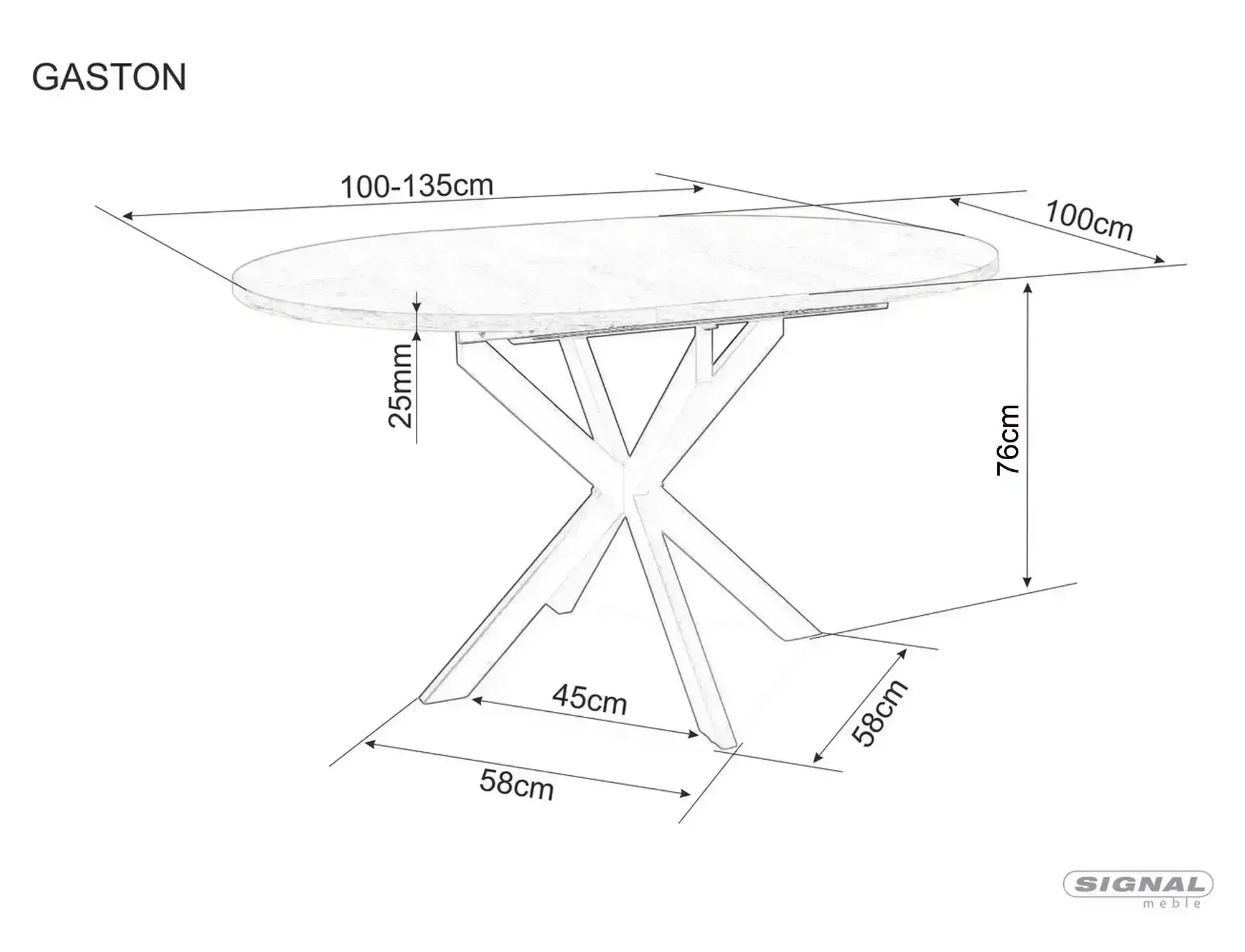Stół gaston ceramic 100