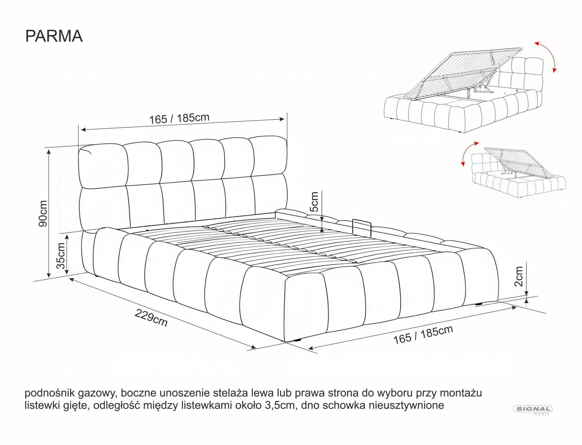 łóżko parma raven