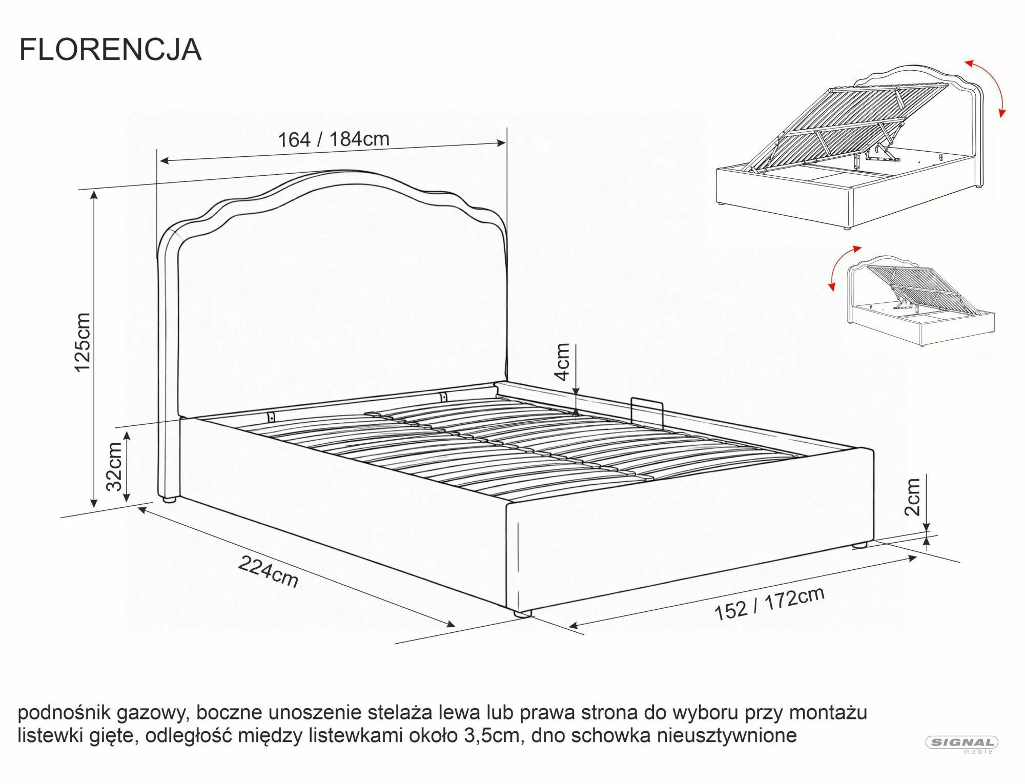 łóżko florencja velvet