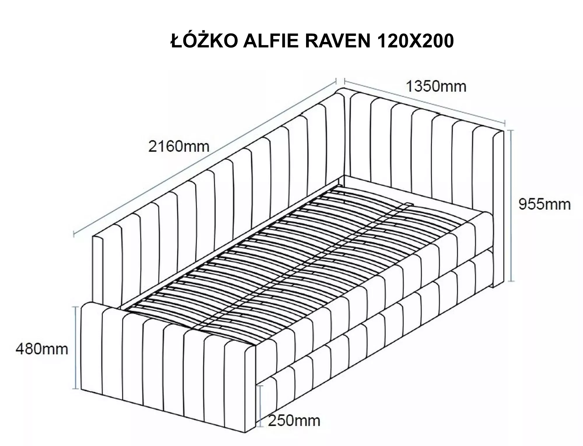 łóżko alfie raven