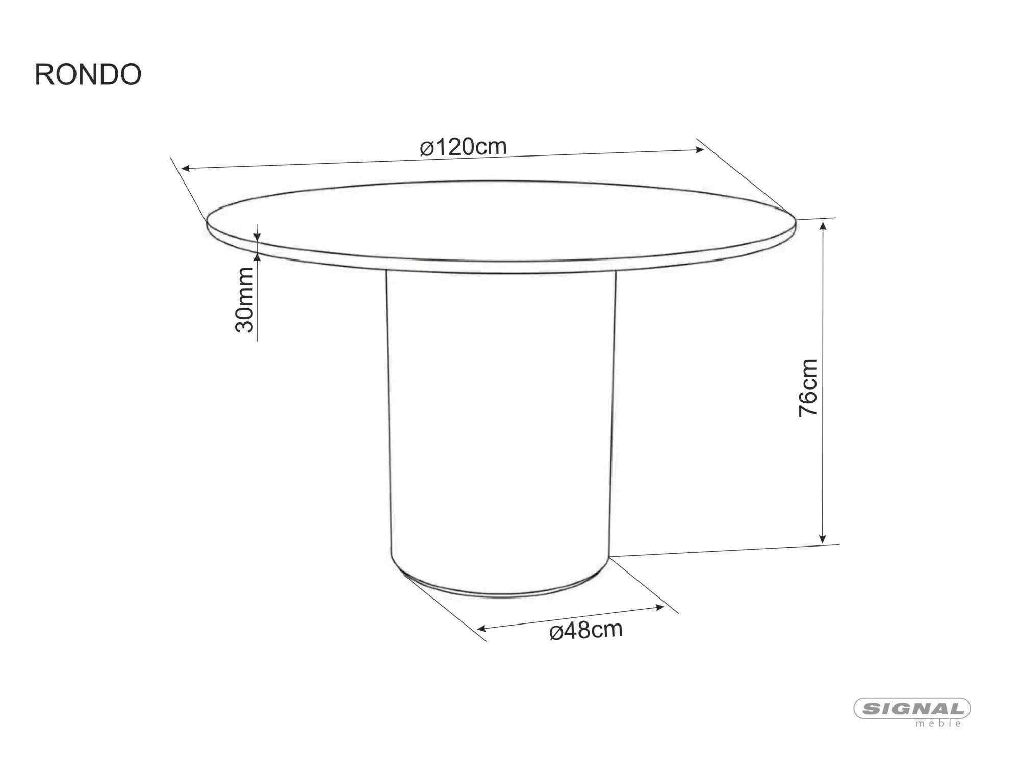 Stół rondo ceramic