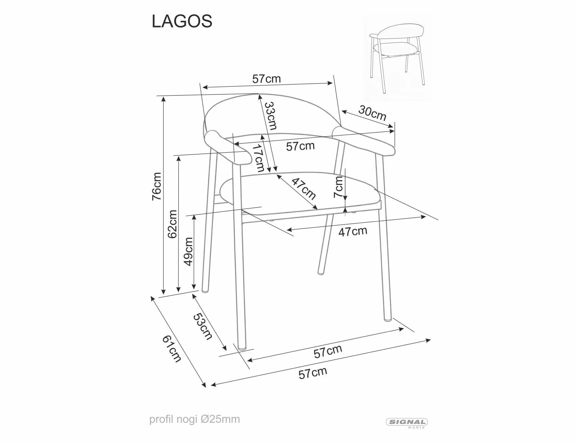 Krzesło lagos d raven