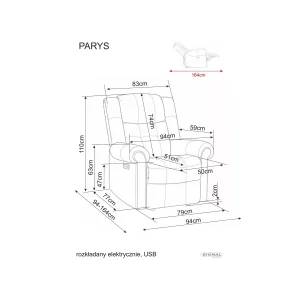Fotel rozkładany parys raven