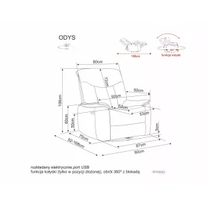 Fotel rozkładany odys raven