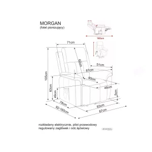 Fotel rozkładany morgan raven