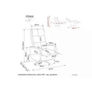 Fotel rozkładany fenix raven