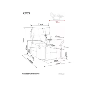 Fotel rozkładany atos raven