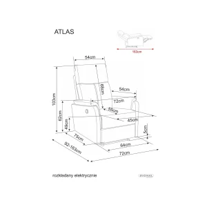 Fotel rozkładany atlas raven
