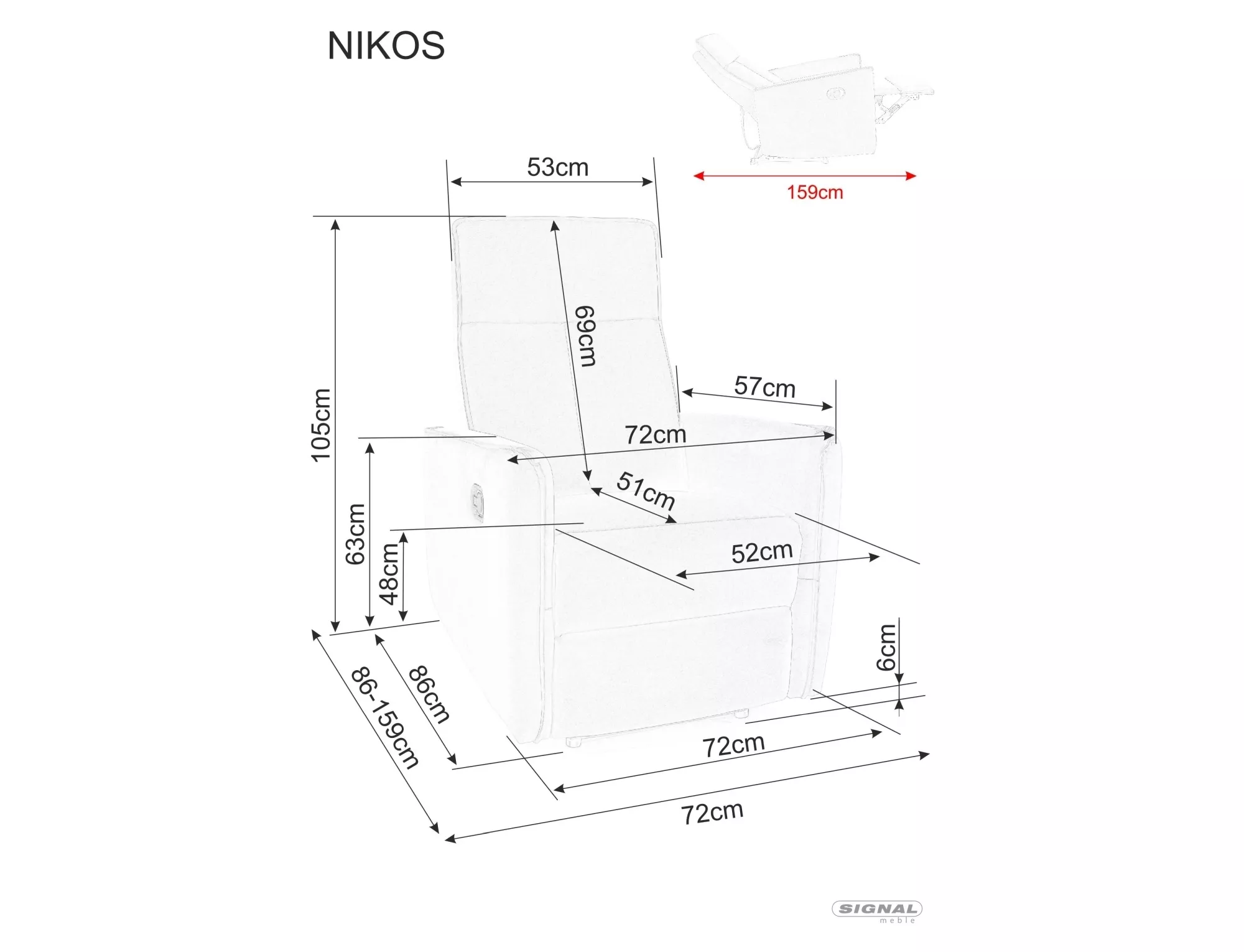 Fotel rozkładany nikos brego