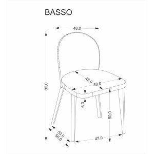 BASSO krzesło dąb naturalny / tap: CREMONA 96 (popiel)