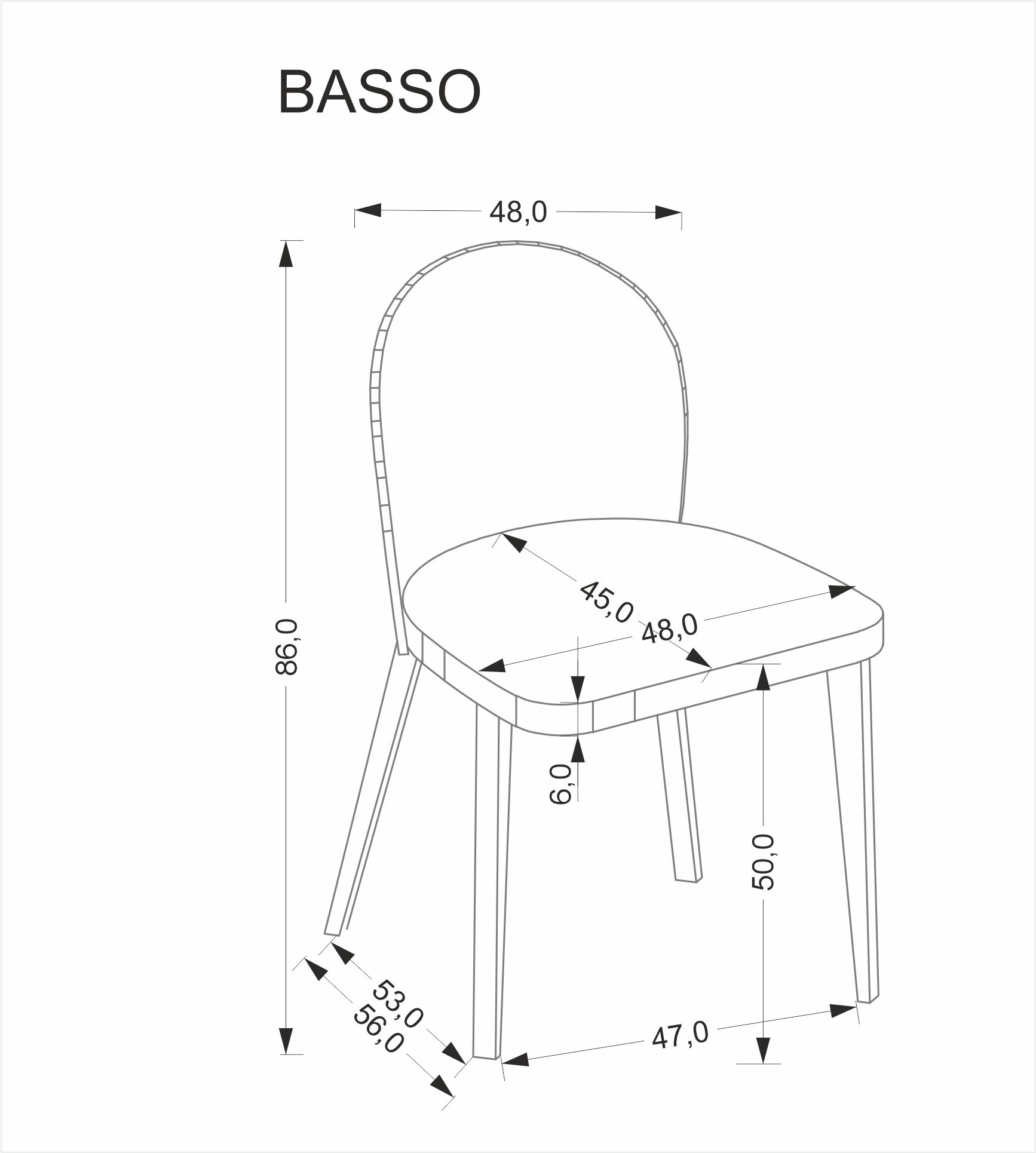 BASSO krzesło dąb naturalny / tap: CREMONA 96 (popiel)