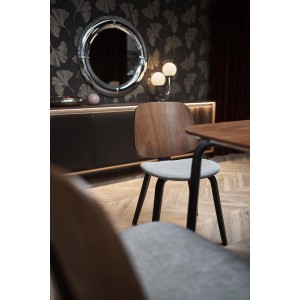 PEDRO stół, blat - orzechowy, noga - czarny