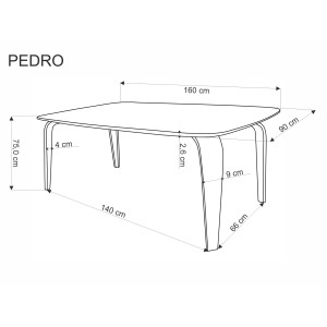 PEDRO stół, blat - orzechowy, noga - czarny