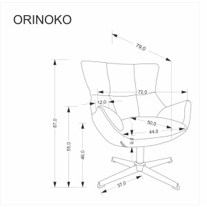 ORINOKO fotel wypoczynkowy popielaty
