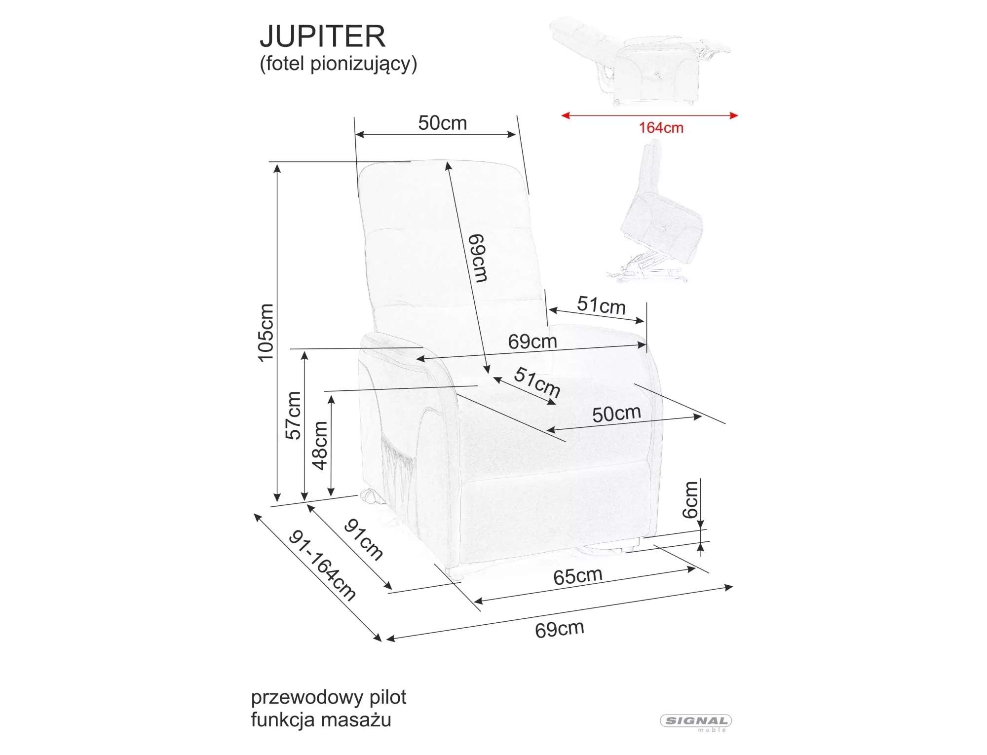 Fotel rozkładany jupiter m brego