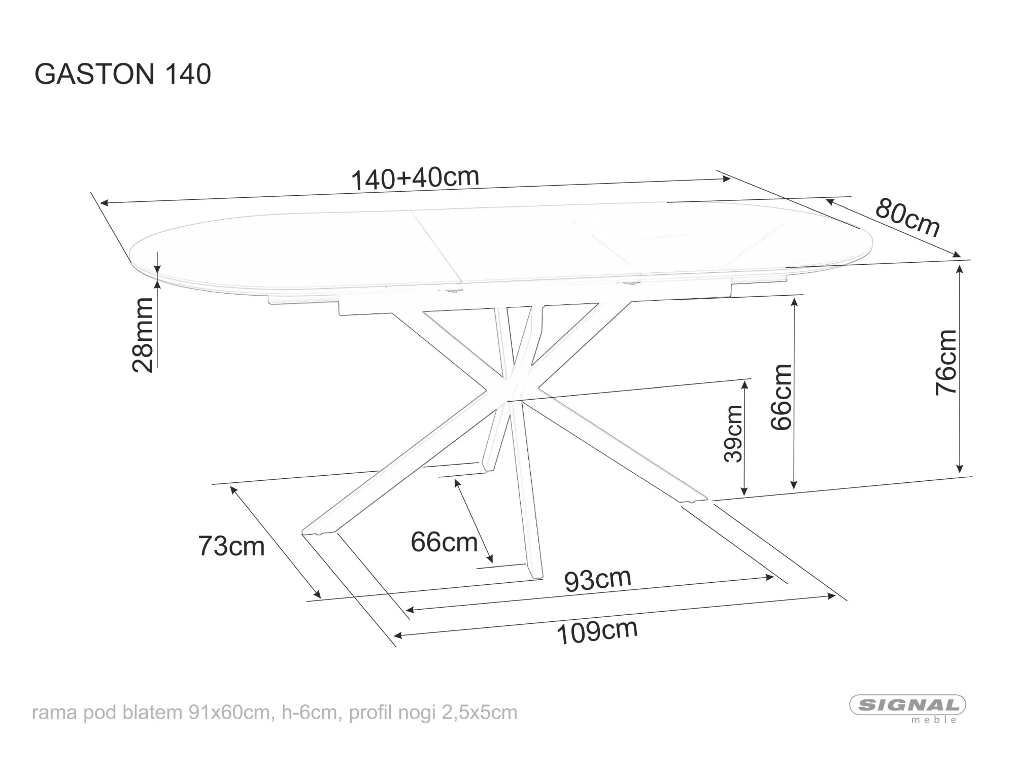 Stół gaston ceramic 140