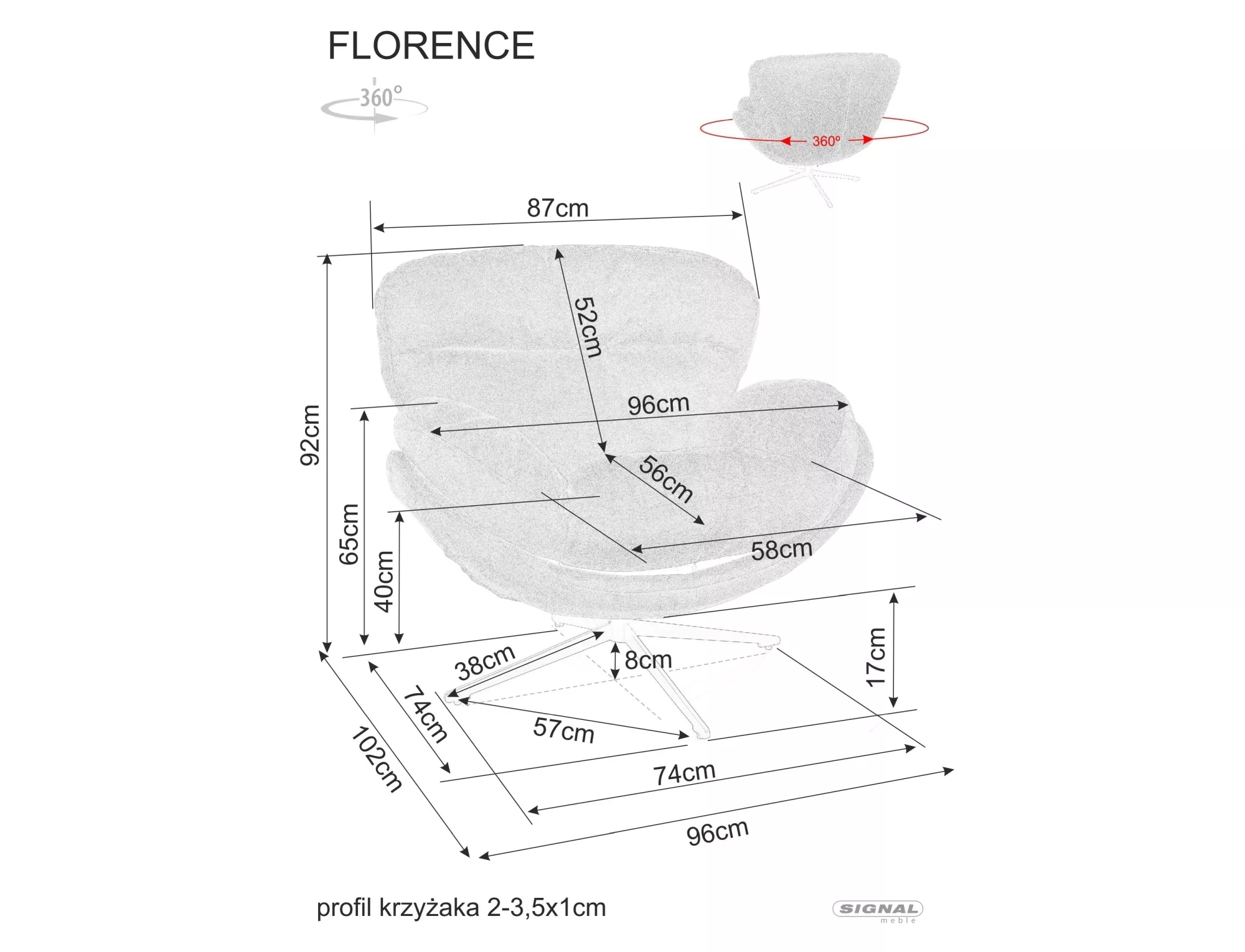 Fotel florence raven
