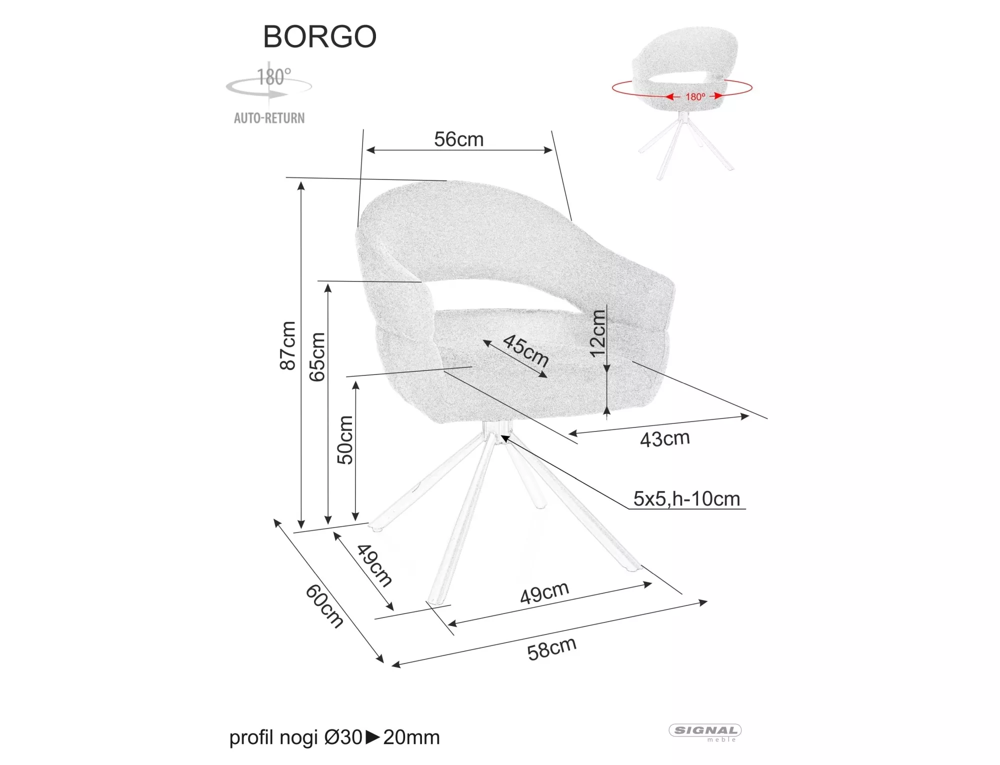 Krzesło borgo raven