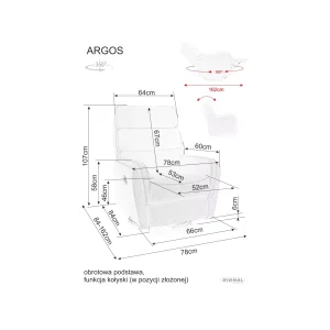 Fotel rozkładany argos velvet