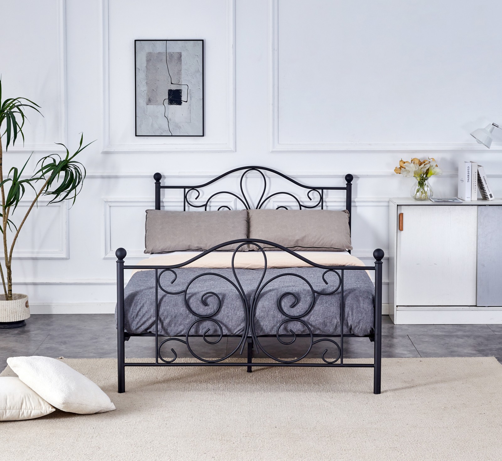 PANAMA 140 cm łóżko metalowe czarny