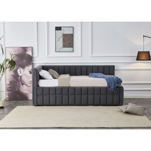 DERBY łóżko z wysuwanym dolnym materacem, popielaty