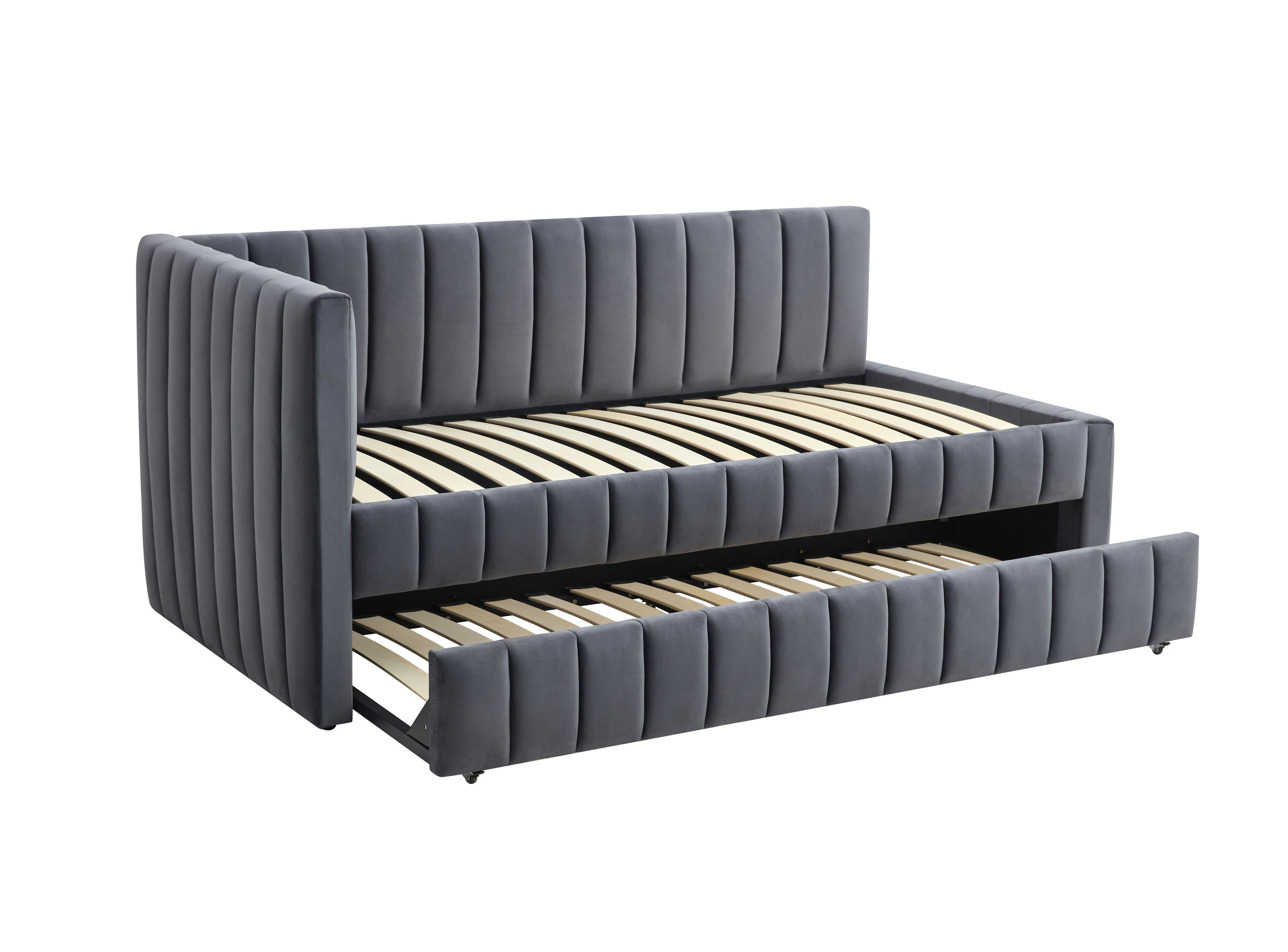 DERBY łóżko z wysuwanym dolnym materacem, popielaty