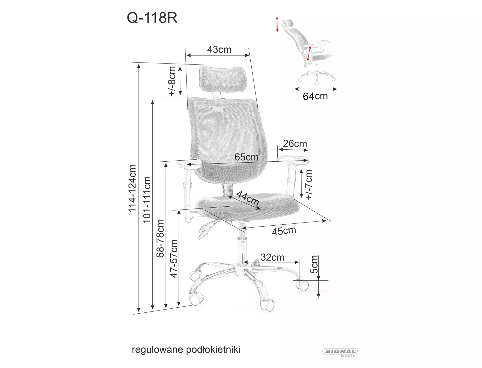 Fotel obrotowy q-118r