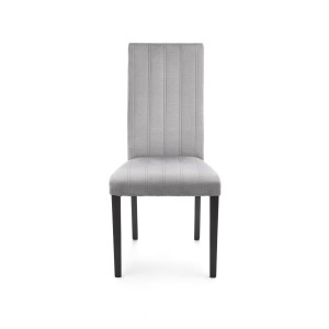 DIEGO 2 krzesło czarny / tap. velvet pikowany Pasy - MONOLITH 85 (jasny popiel)