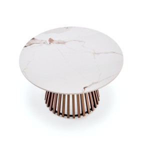 CARINA  ława beżowy marmur / orzechowy