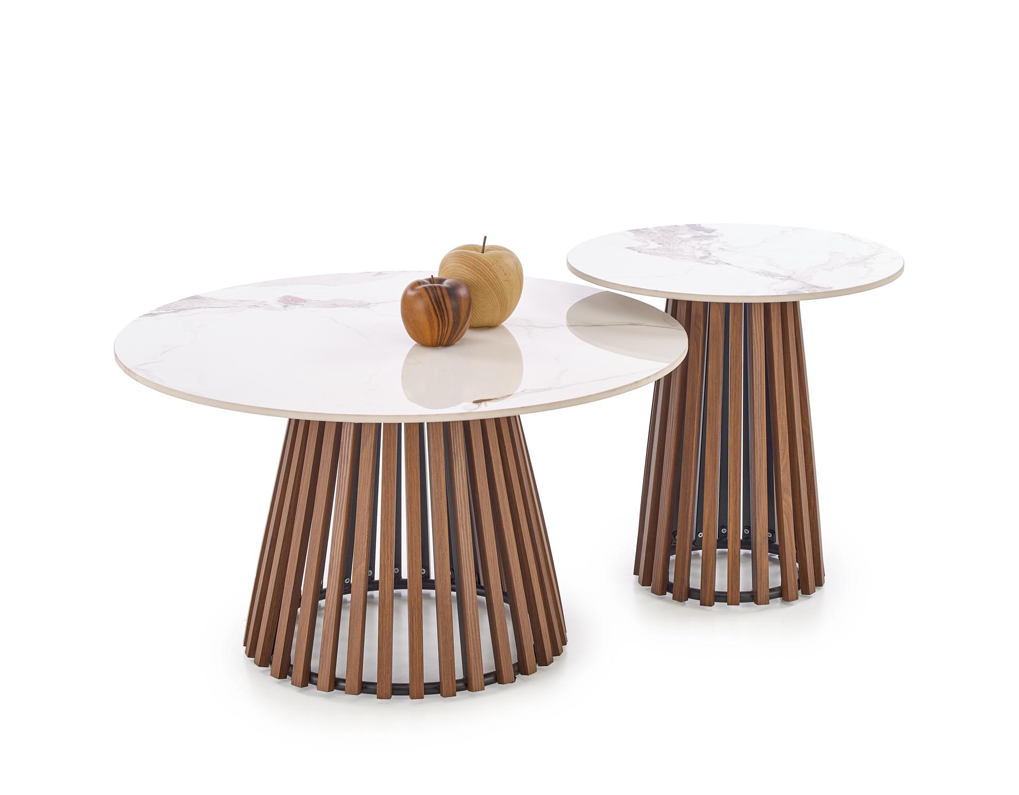 CARINA  ława beżowy marmur / orzechowy