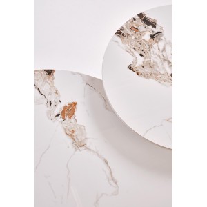 CARINA  ława beżowy marmur / orzechowy