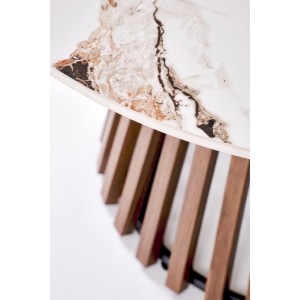 CARINA  ława beżowy marmur / orzechowy