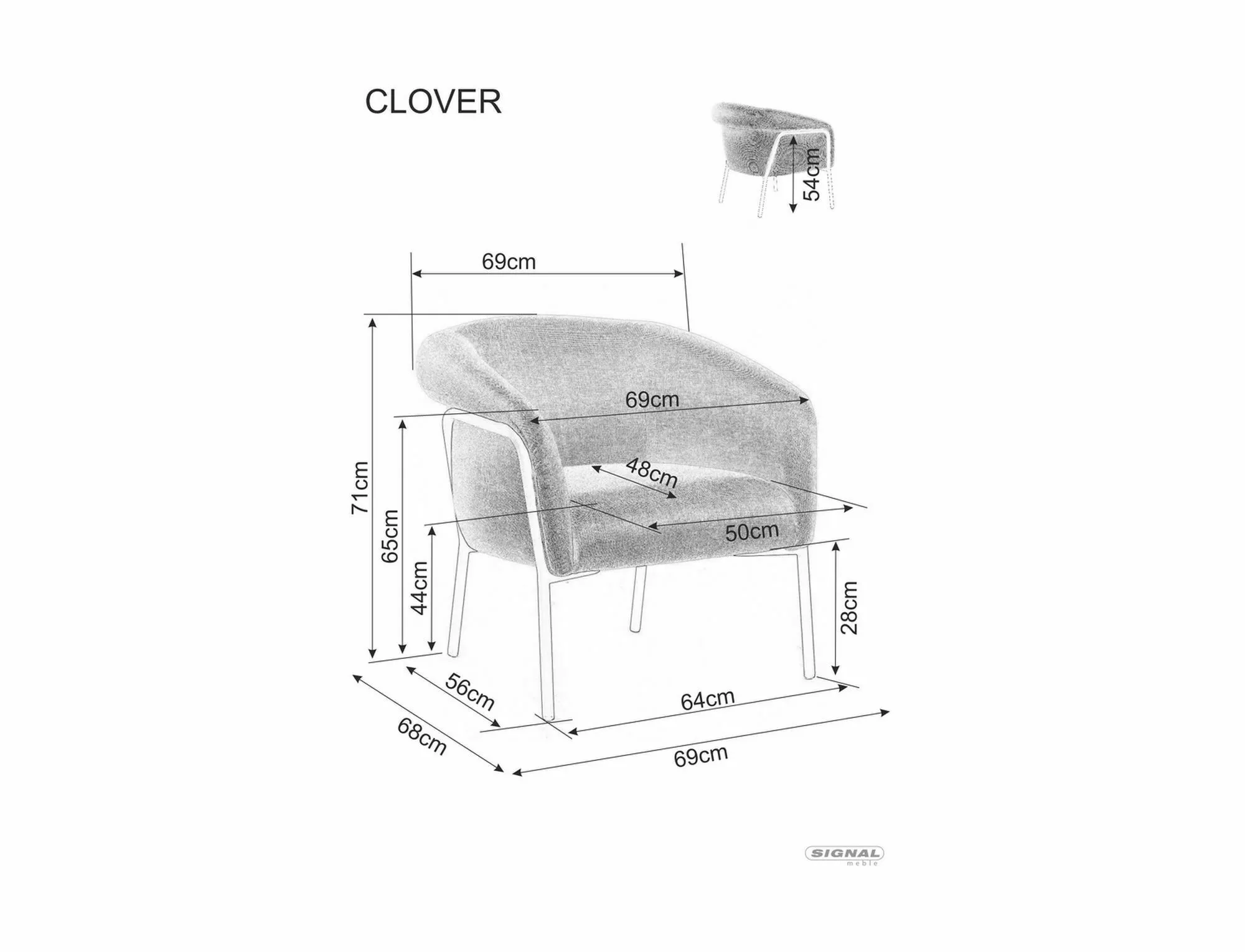 Fotel clover brego