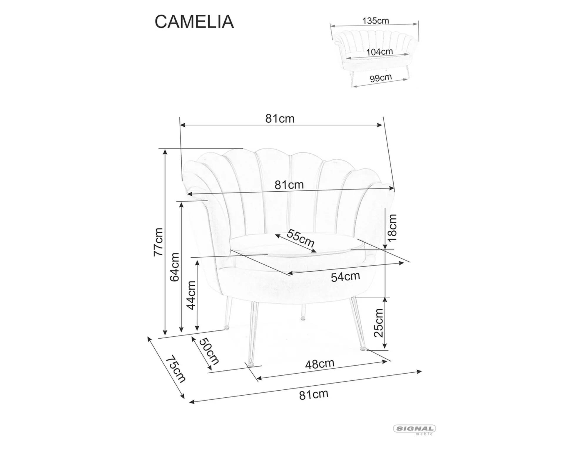 Fotel camellia 1 velvet