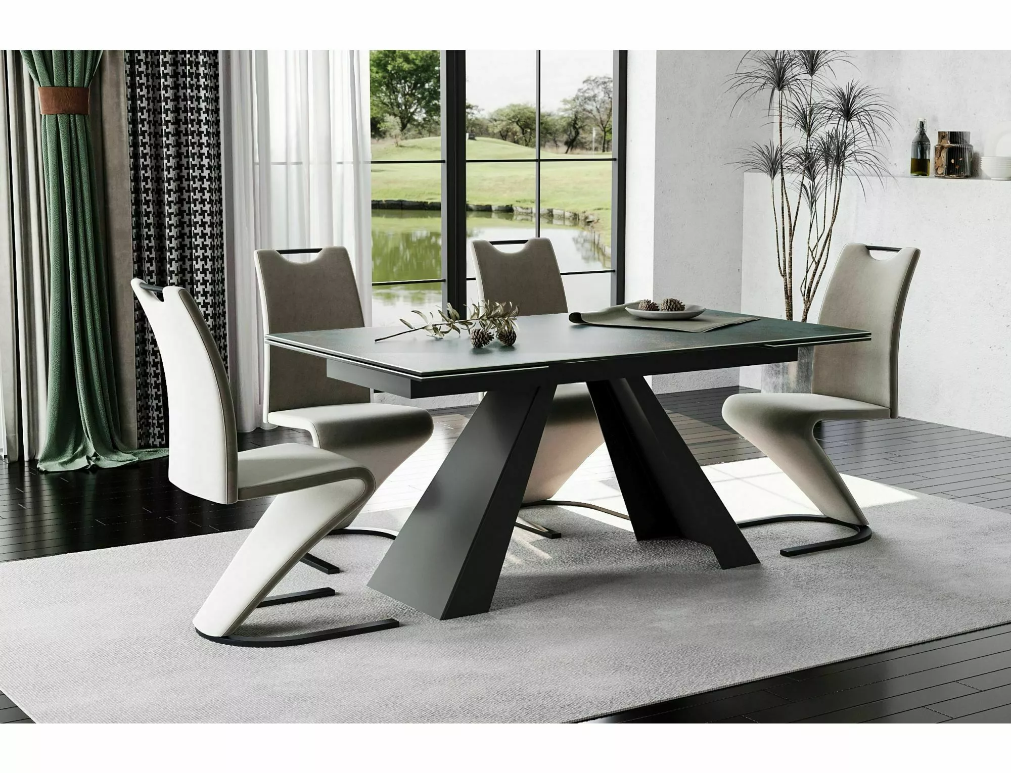 Stół salvadore ceramic ossido verde