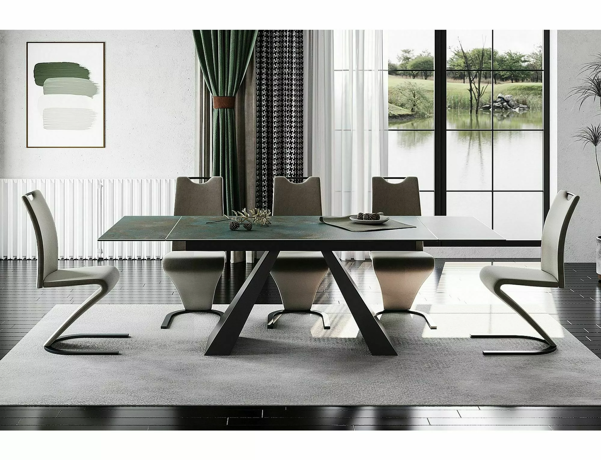 Stół salvadore ceramic ossido verde