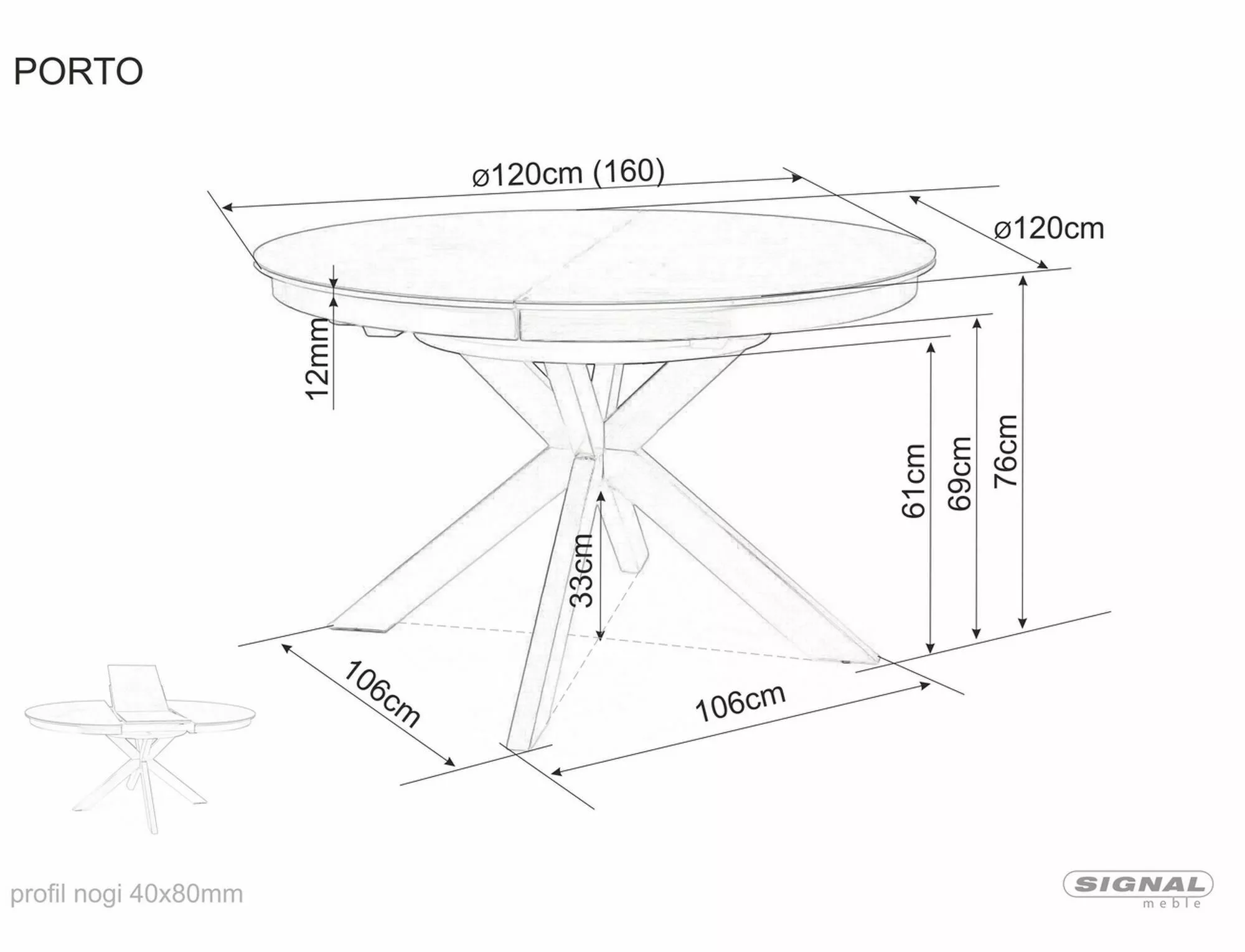 Stół porto ceramic