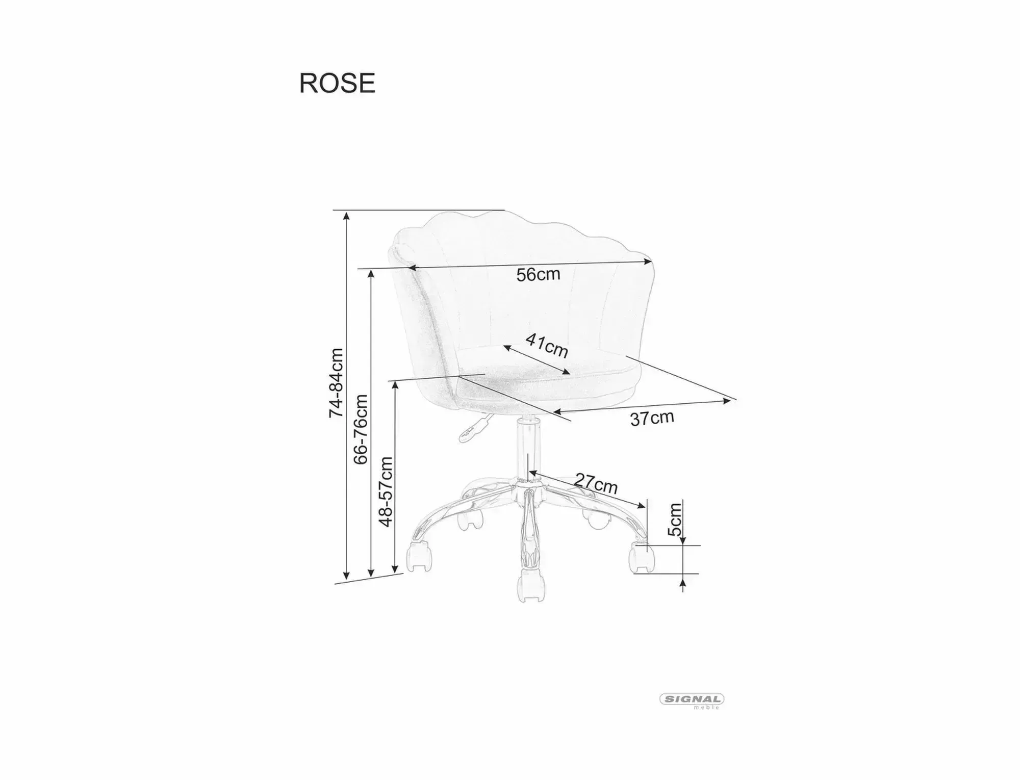 Fotel obrotowy rose velvet