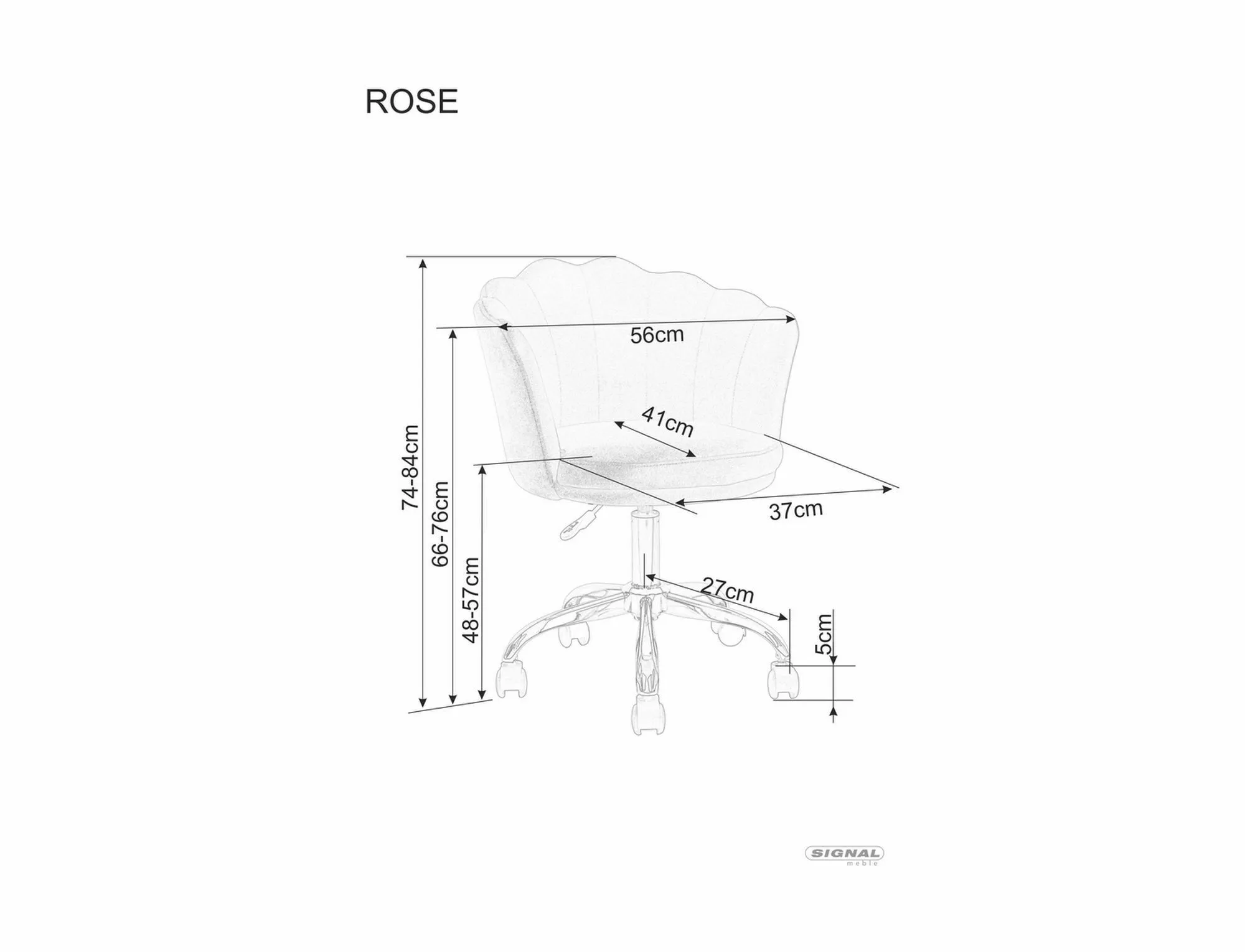 Fotel obrotowy rose velvet