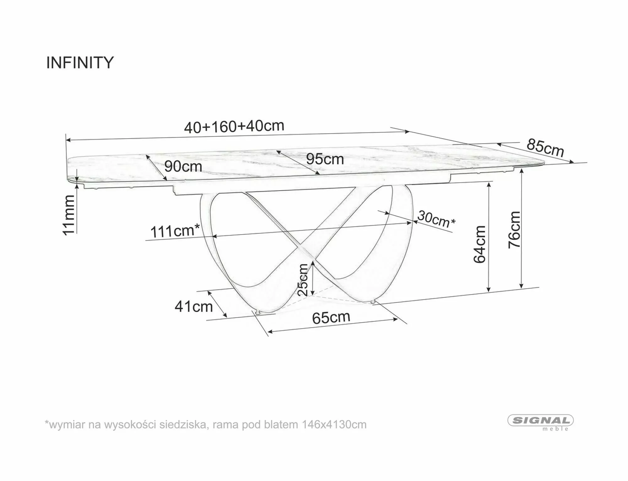 Stół infinity ceramic