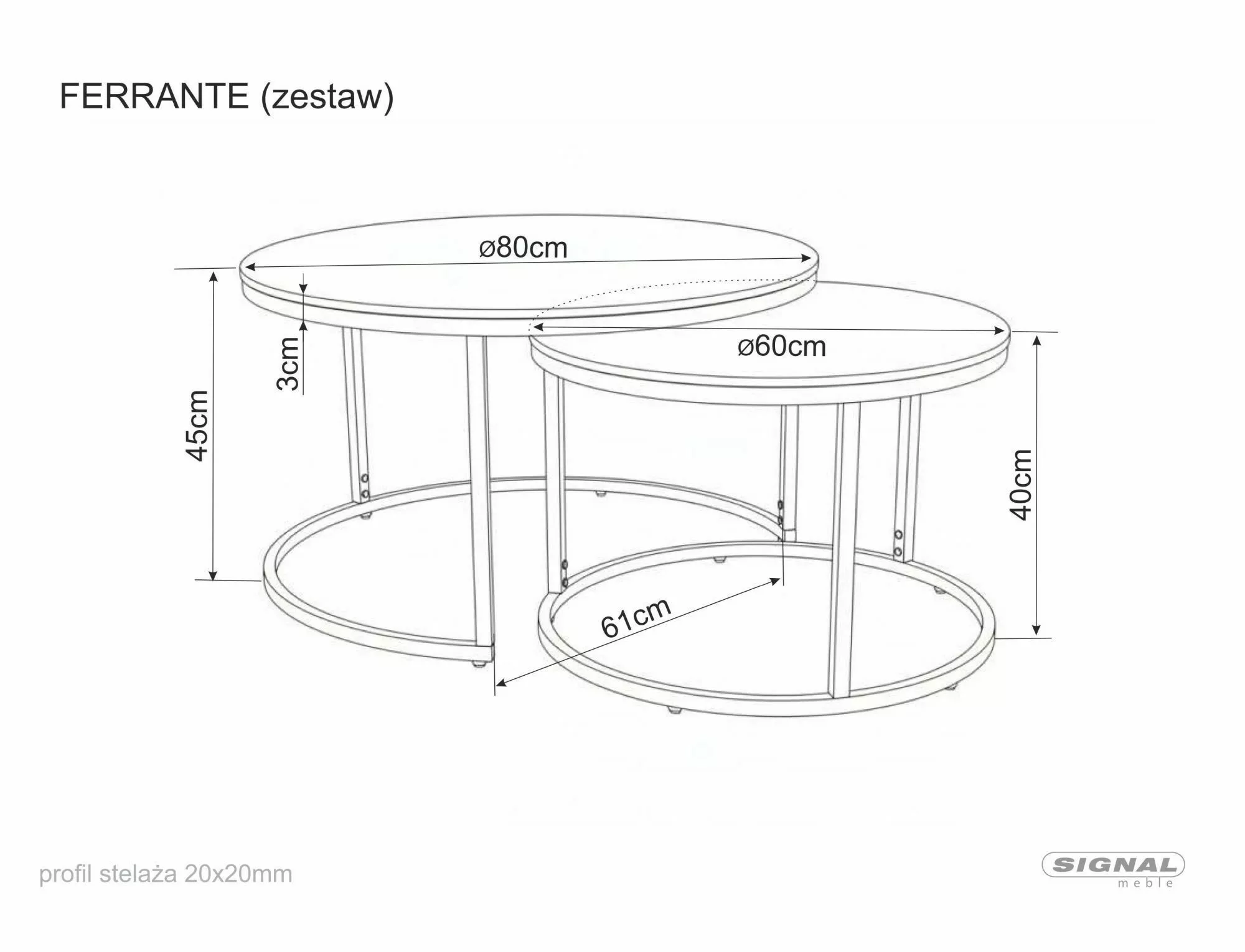Zestaw ław ferrante c