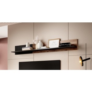 RANDOM P-2 półka wisząca dąb wotan/czarny