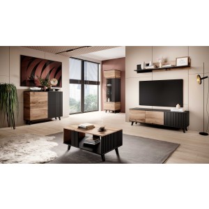 RANDOM KM-2 komoda dąb wotan/czarny