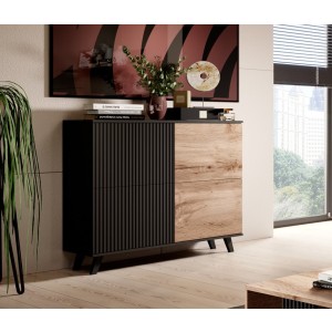 RANDOM KM-2 komoda dąb wotan/czarny